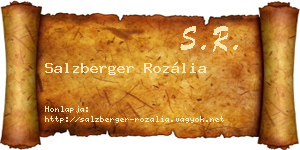 Salzberger Rozália névjegykártya